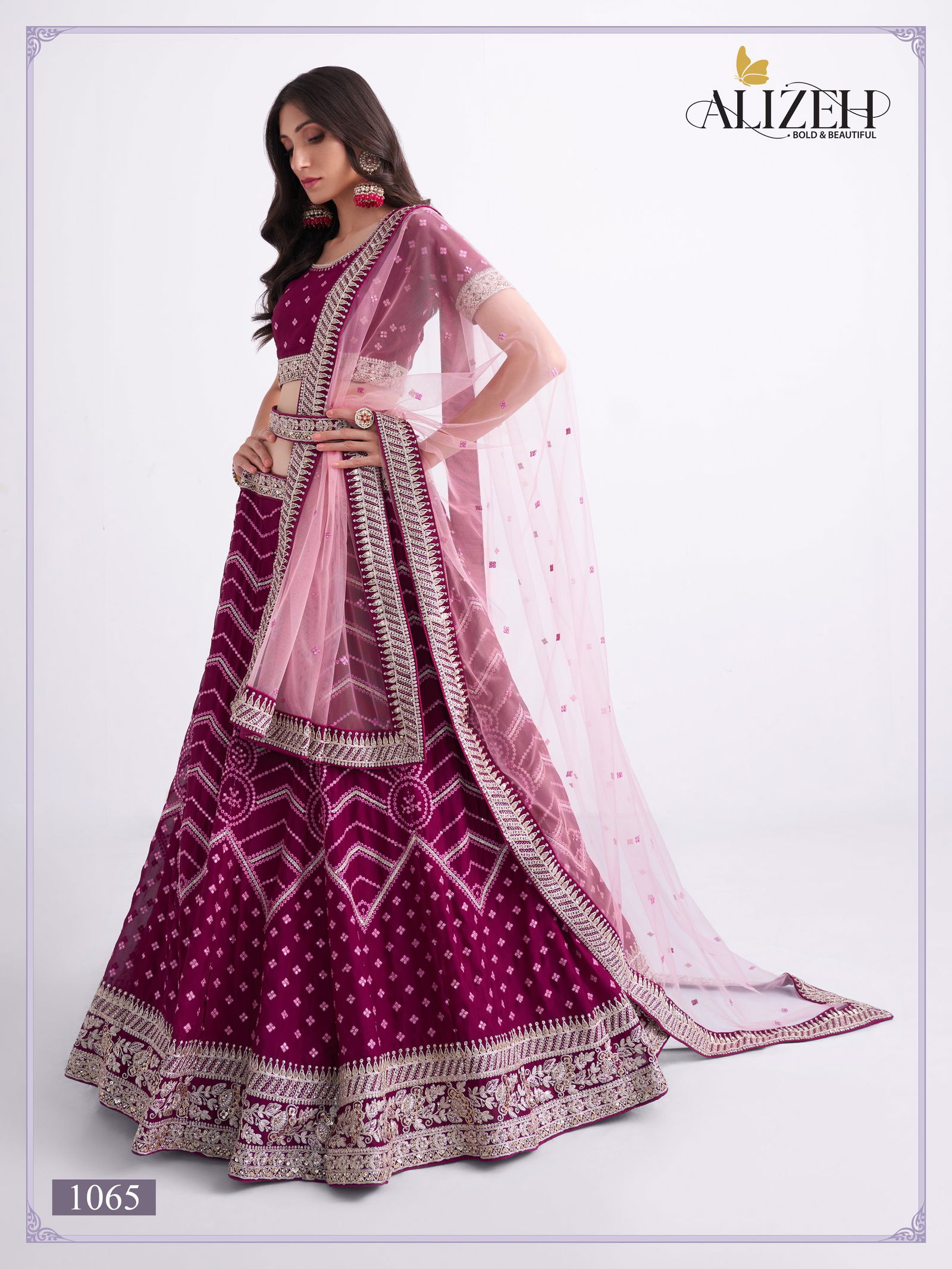 Alizeh Bridal Heritage Premium 1065 Silky Georgette Lehenga Choli Wholesale Online